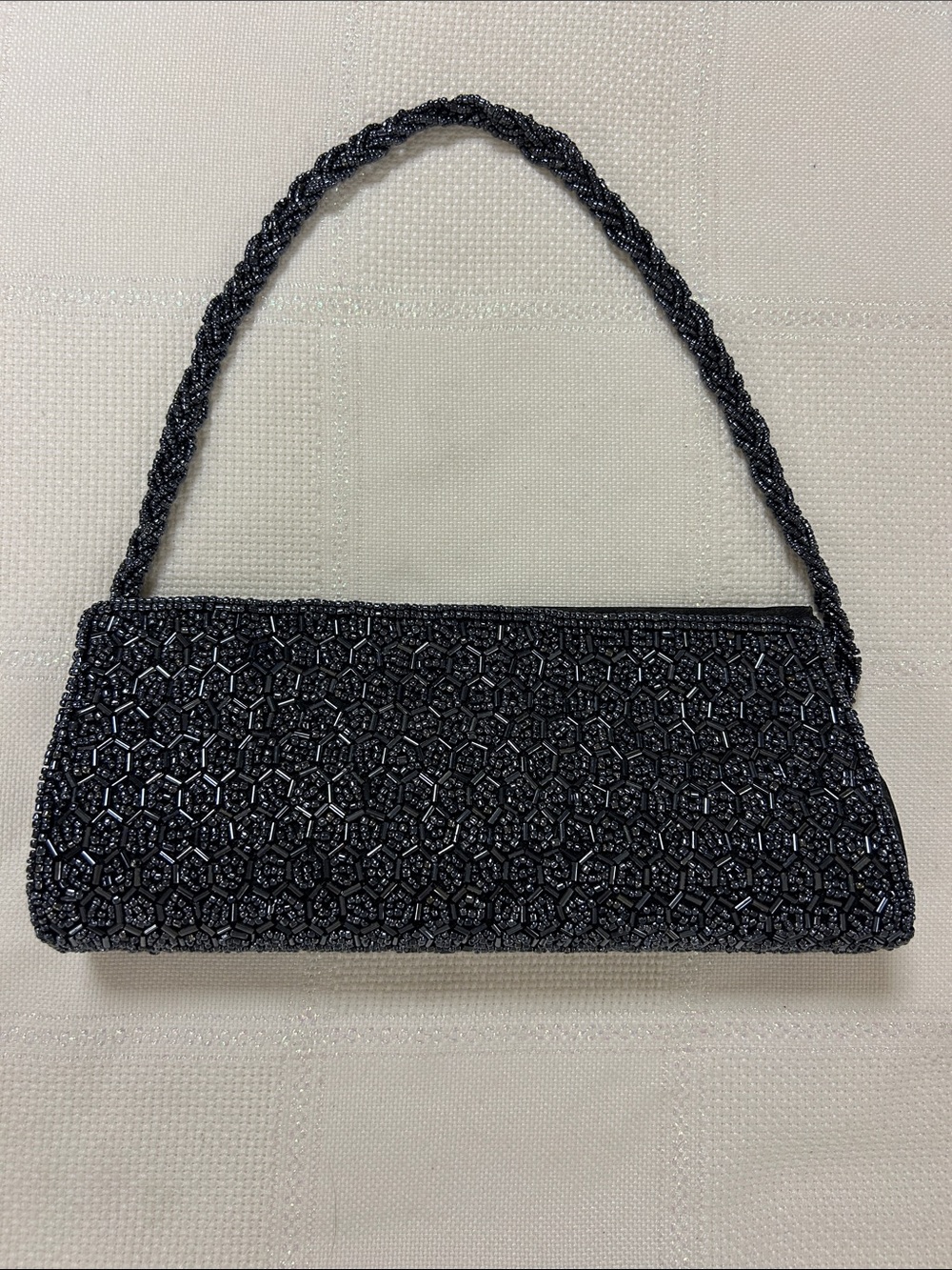 Elegant Black Beaded Evening Bag